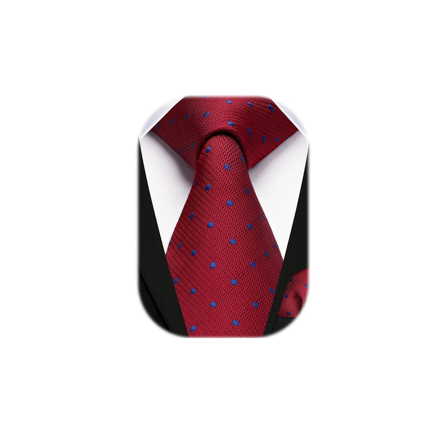 HISDERN Corbatas de Hombre Modernas Conjunto Corbata y Pañuelo Lunares Corbatas Elegante Boda