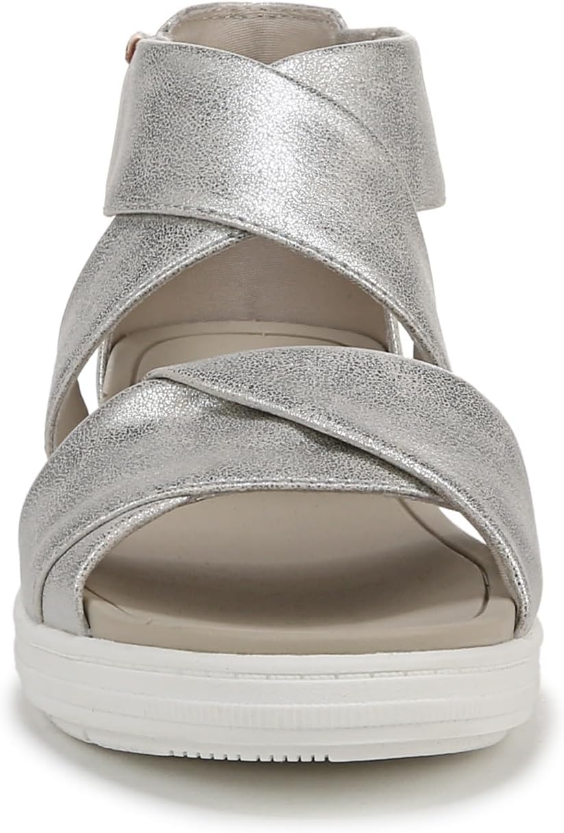 Dr. Scholl's Womens Time Off Fun Sandal Silver Smooth 10 M