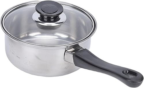 Miniatura 8 de Yosoo Juego de cocina de acero inoxidable, ollas y sartenes con tapas de vidrio para hervidor de té y guisado