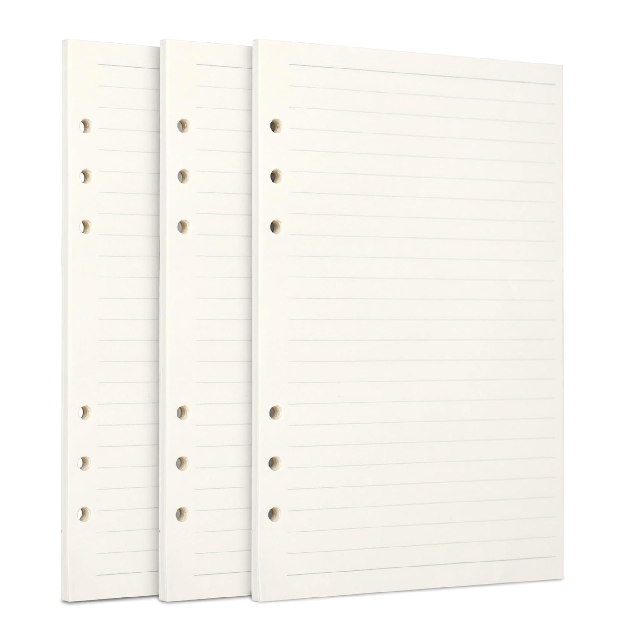 A5 Lined Refill Blank Planner Inserts 8mm Ruled Writing Paper 6 Hole Punched Pages Suitable for Filofax A5 Binder Planner Diary Notebooks 90 Sheets
