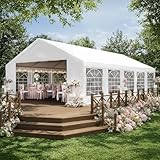 Binplax Party Tent 16x32 Canopy Heavy Duty, Waterproof Outdoor Event Tent with Removable Sidewalls & Roll-Up Door, Portable Carport for Wedding, BBQ, Camping, Birthday Party