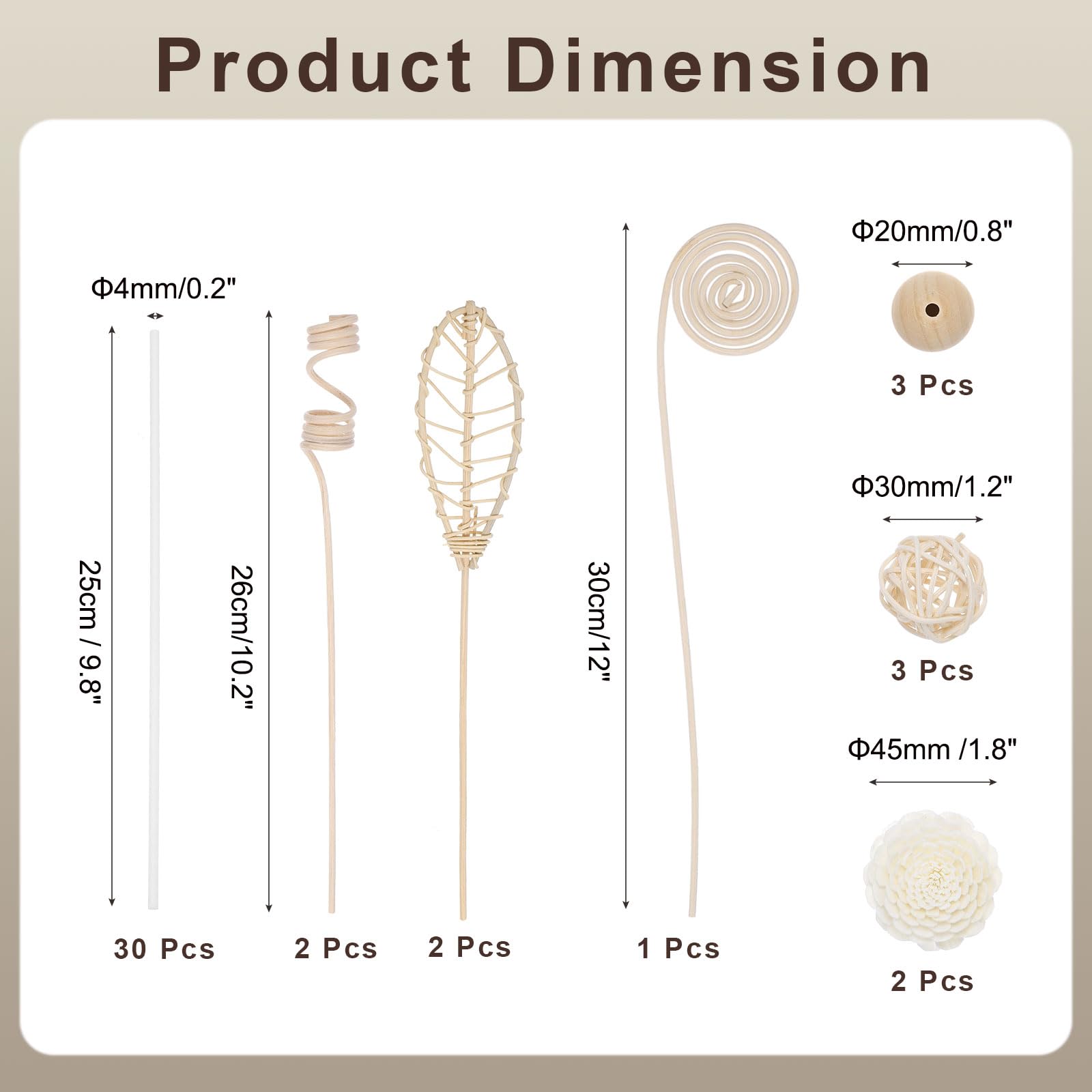 uxcell 43Pcs Reed Diffuser Sticks Set, Fiber Fragrance Flower Reed Diffuser Replacement Refill Sticks Flower Decor with Plastic Bottle for Home, Office (White)