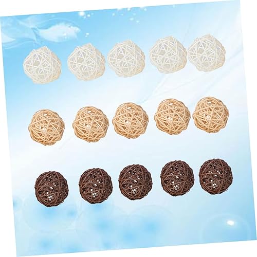 Miniatura 5 de Gadpiparty 15pcs Cm Decorative Vase Balls Ornaments White Easter Wedding Decoration Hanging Tree Ball Party  Wicker Rattan Natural Fillers Coffee
