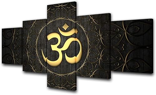 Miniatura 17 de Cuadro indio para sala de estar, obra de arte vintage sánscrito Om, pintura de religión hindú, impresión HD, varios paneles, arte de pared