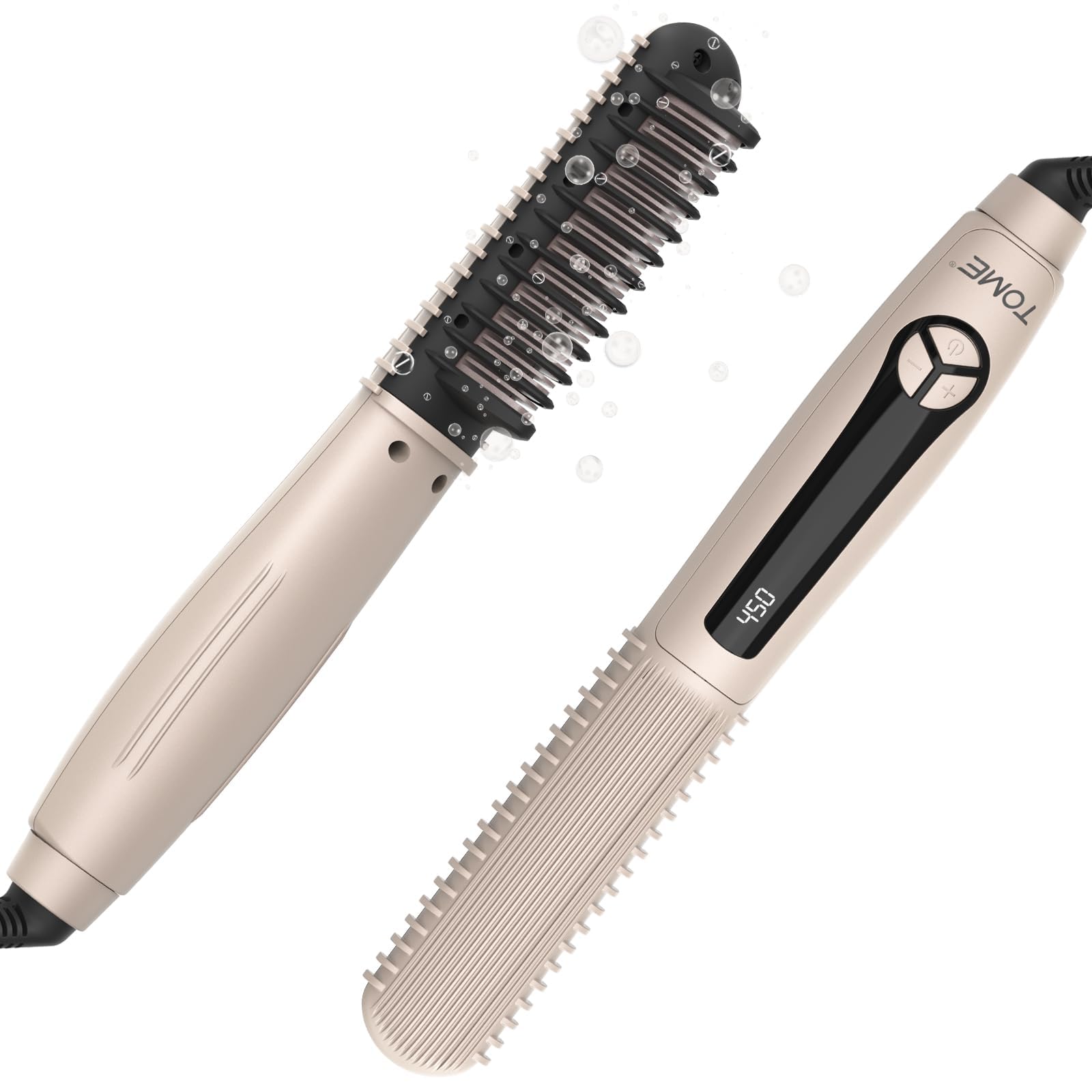 TOME Straightening Brush, 16 Heat 260–450°F, LED Display, 120V