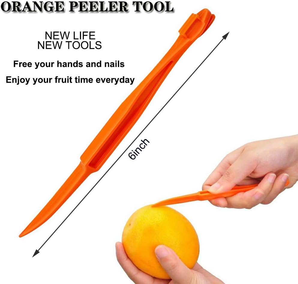 Orange Peeler Tools Citrus Peel Cutter Plastic Easy Fruit Vegetable Slicer Cutter Lemon Peeler Opener Remover Fruit Tools Kitchen Accessories Knife Cooking Tools Kitchen Gadget Strip Peelers Bar,2Pack