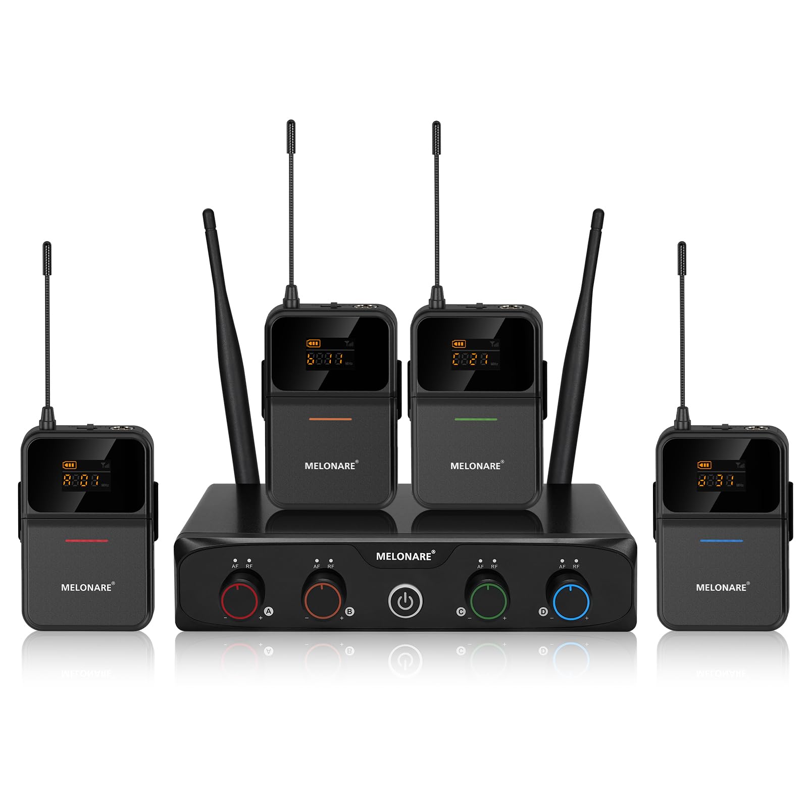 MELONARE Système Micro sans Fil UHF Compact à 4 canaux MWM-41-4B