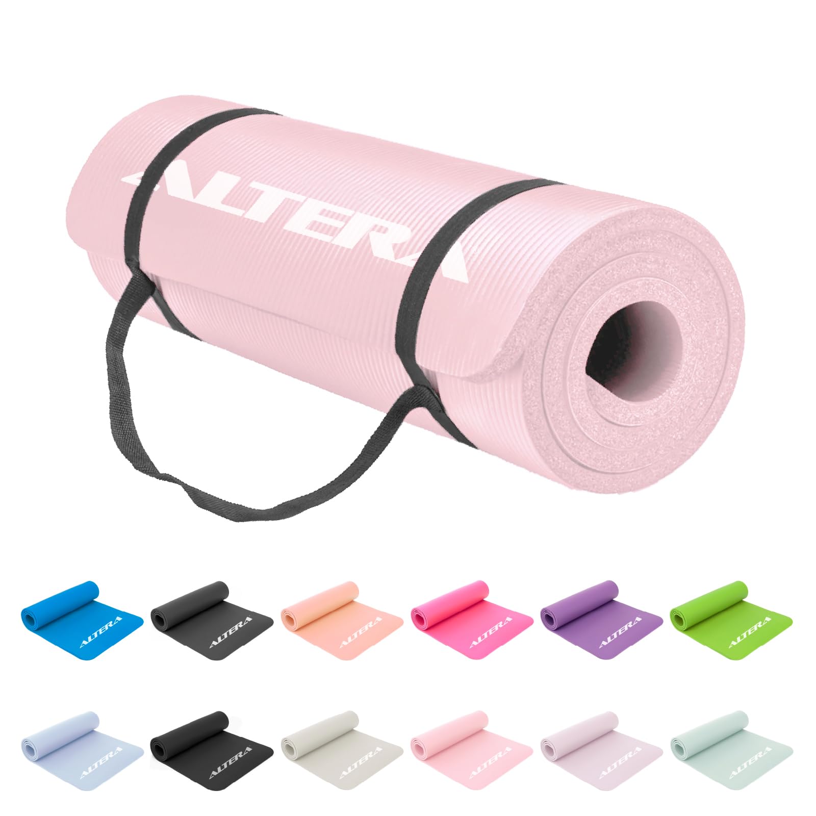 Altera Tapete de Ejercicio NBR 183x63 cm – Antideslizante, Grosor 1cm, Confortable y Resistente, Ideal para Yoga, Pilates, Estiramientos y Entrenamiento en Casa o Gimnasio