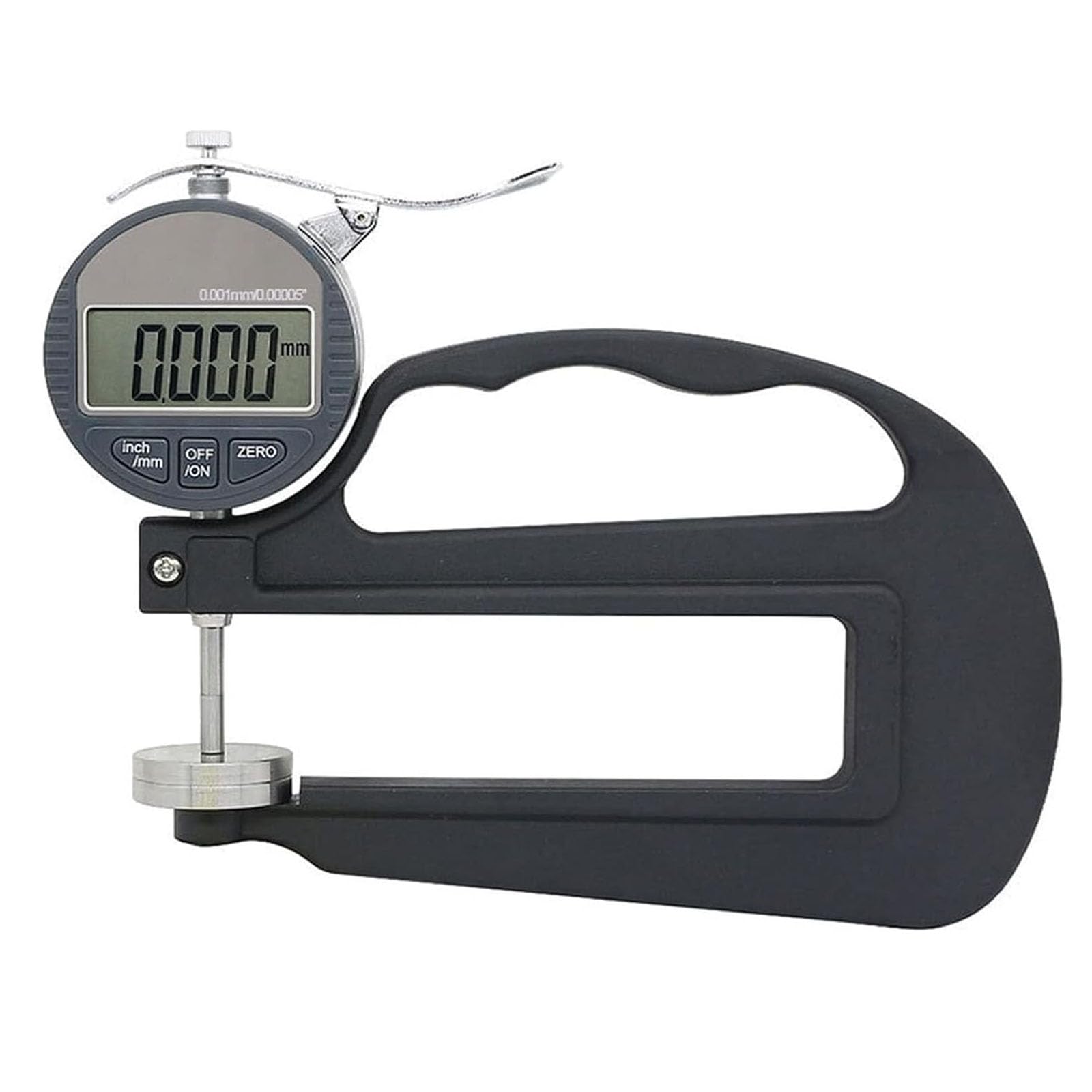 Medidor De Espesor Digital De Garganta Profunda, Rango De 0-25,4 Mm, Resolución De 0,01 Mm, Profundidad De Garganta De 120 Mm, Cabezal De Medición Grande De 30 Mm, Pantalla Lcd, Para Película,