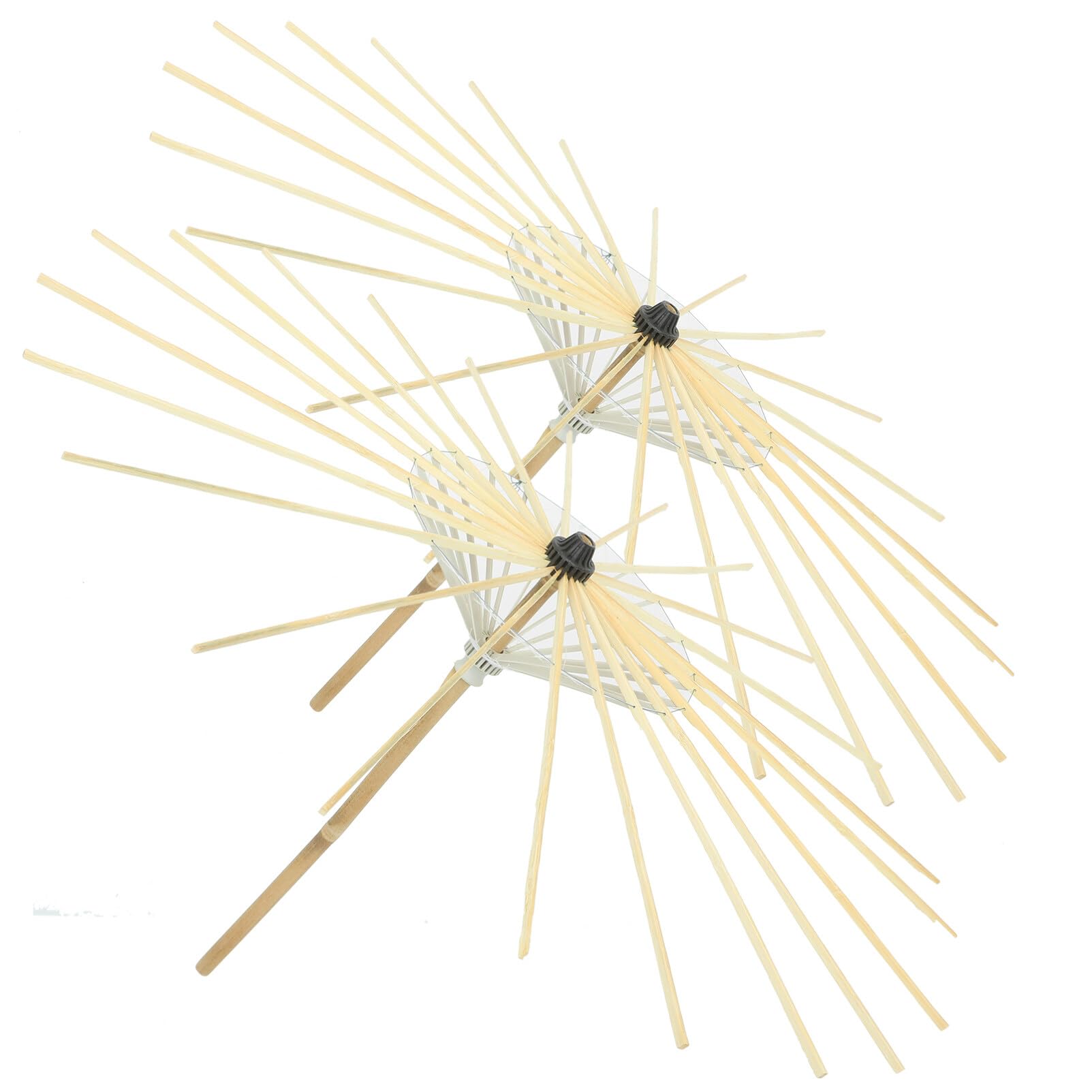 FOMIYES 2pcs Handmade Oiled Paper Umbrella Skeleton Diy Oil Paper Umbrella Parasol Wooden Frame Vintage Umbrella Making Accessories 82CM