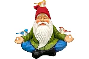 Serene Solar Gnome Statue: Illuminating Guardian for Your Garden