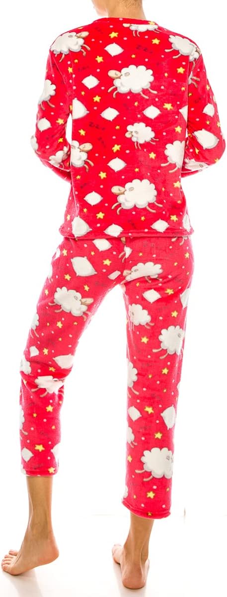 LA12ST Womens Fleece Pajama Set Pullover - Warm Pajamas for Winter - Image 4