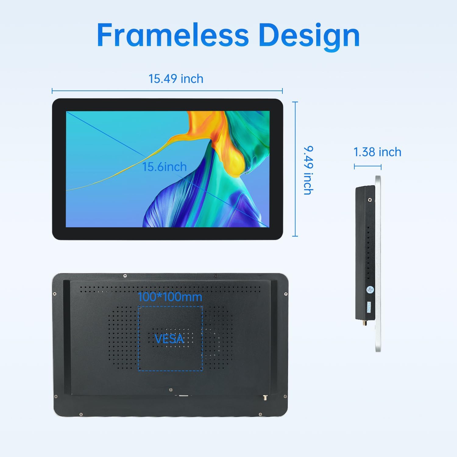 15.6-inch Android 11 POS Touchscreen Monitor with Stand,16:9 Display 1920 x 1080P,WiFi & BT,Built-in Speakers,RK3568 4GB RAM & 32GB ROM,Suitable for Restaurant, Retail,Bar & Small Business