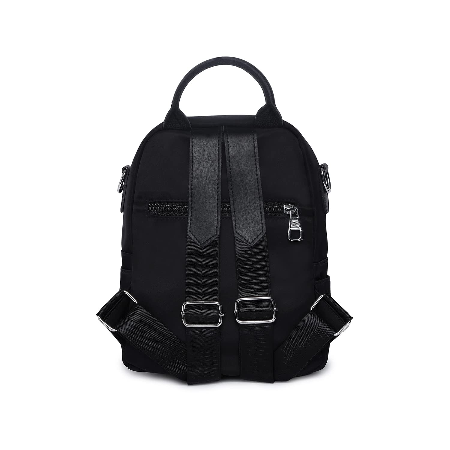 Haute Sauce Solid Black Backpack for Women & Girls | college bag for women | Bag For Women | Trendy, Cute, Fancy, Stylish, Backpack, Bagpack, Handbag, Backbag | 2 compartments | 3 Handles | 1 keychain 3