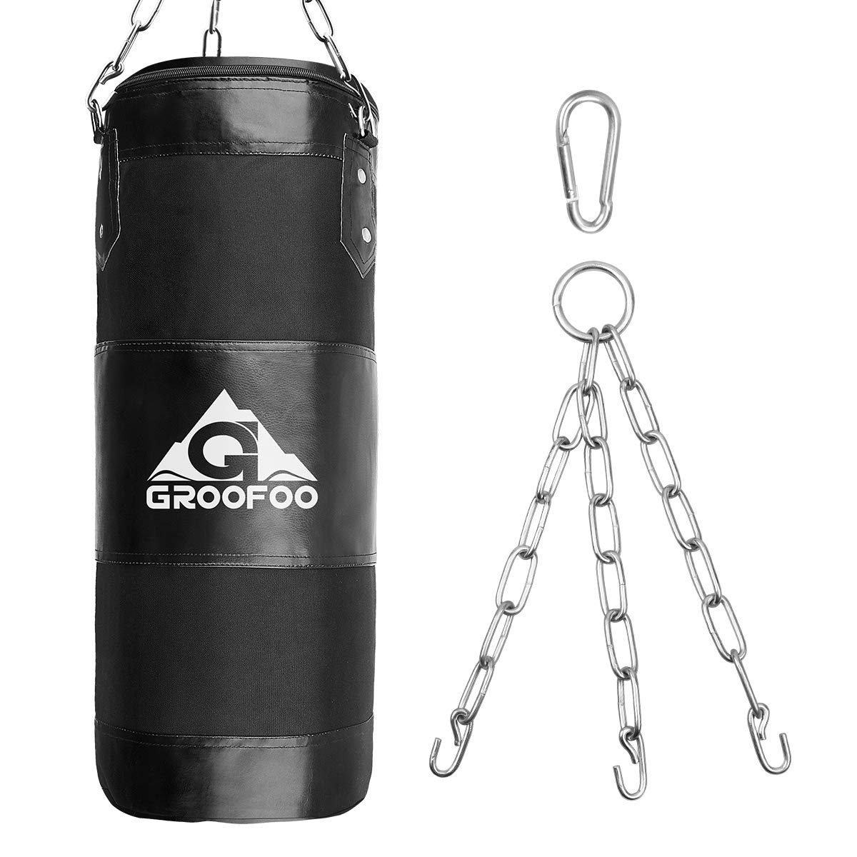 GROOFOO Boxsack Kinder Hochleistungs Oxford Boxsack für Kinder, Jugendliche und Erwachsene, UNGEFÜLLTE Tasche mit Mount Chain Heavy Duty Pouching Bag für Boxtraining MMA Muay Thai