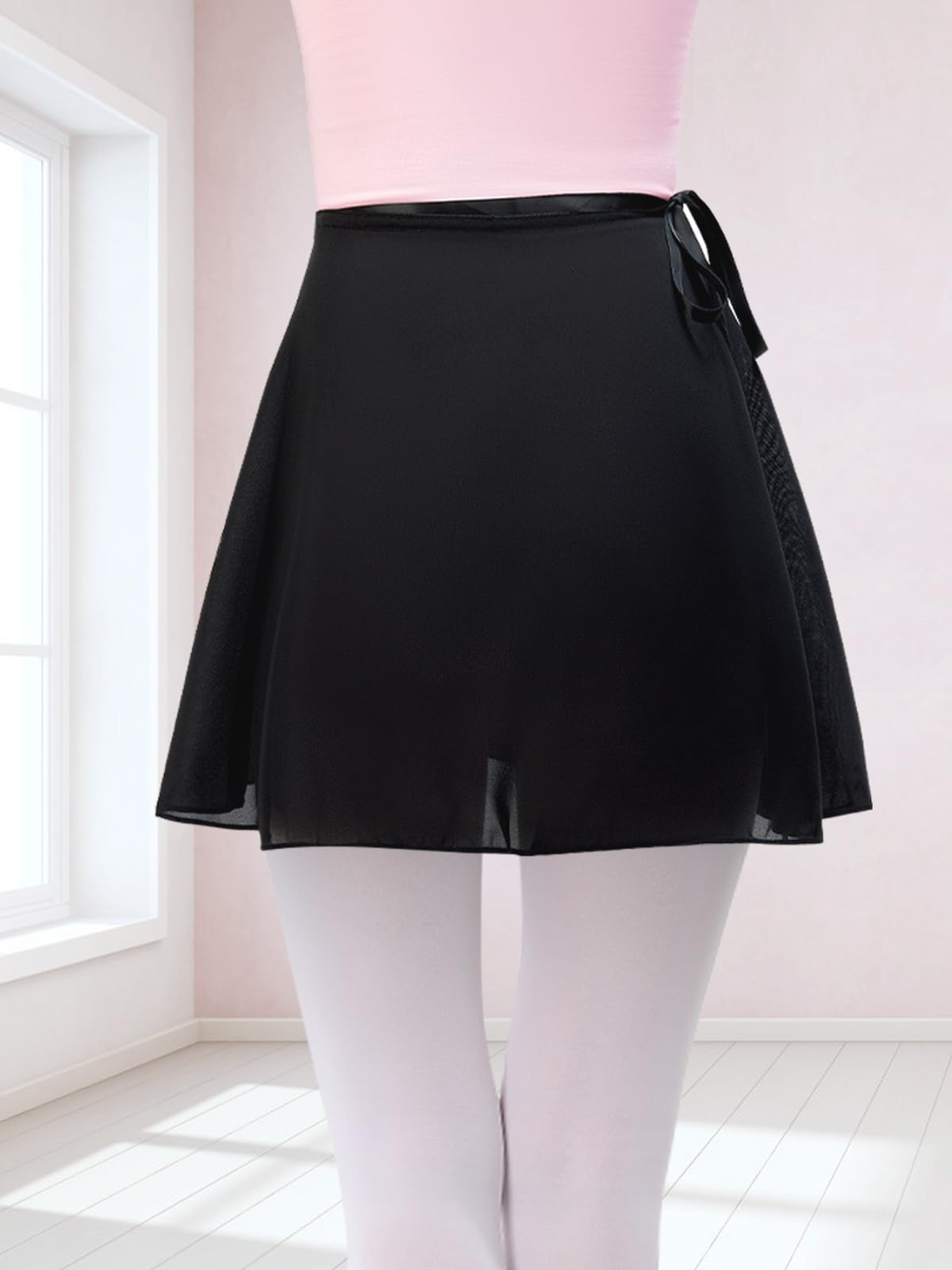 Soudittur Ballet Skirts Chiffon Dance Wrap Skirts with Waist Tie for Toddler Girls Women — view 2