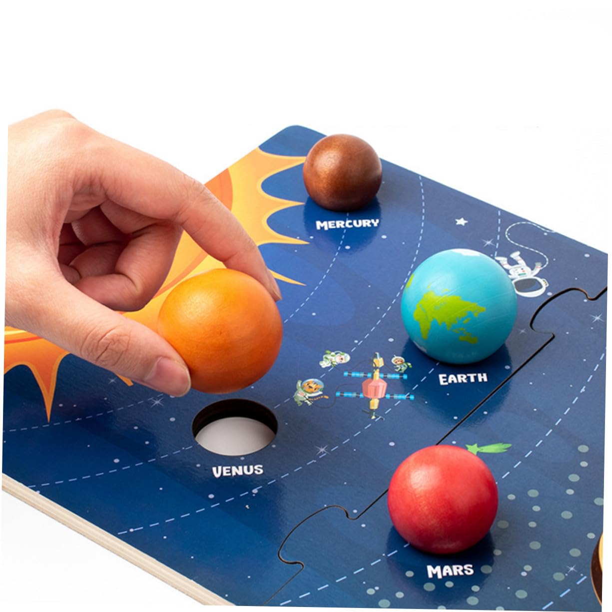 iplusmile Puzzle Educativo Planetas y Sistema Solar para Niños Montessori Pequeño Juego Cognitivo Espacial Juguete Preescolar Aprendizaje y Desarrollo 1 Set De Madera