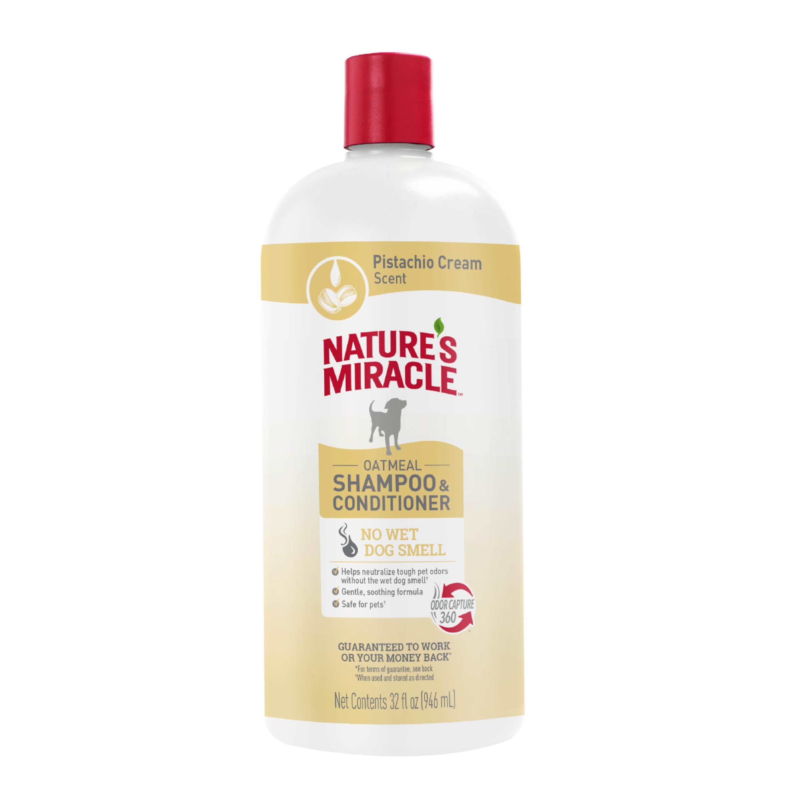 Nature’s Miracle Oatmeal Shampoo & Conditioner for Dogs, 32 Oz, Pistachio Cream Scent