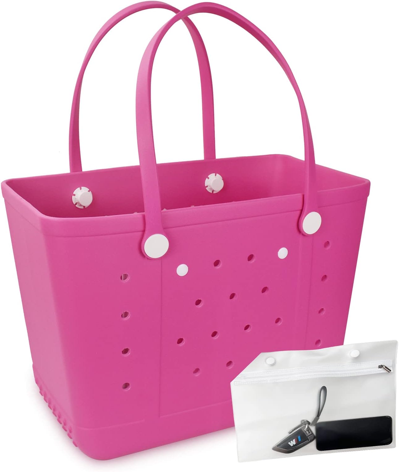Beach Bag, Rubber Tote Bag, Waterproof Sandproof Washable Tote for Boat Pool Sports Gym Beach Travel