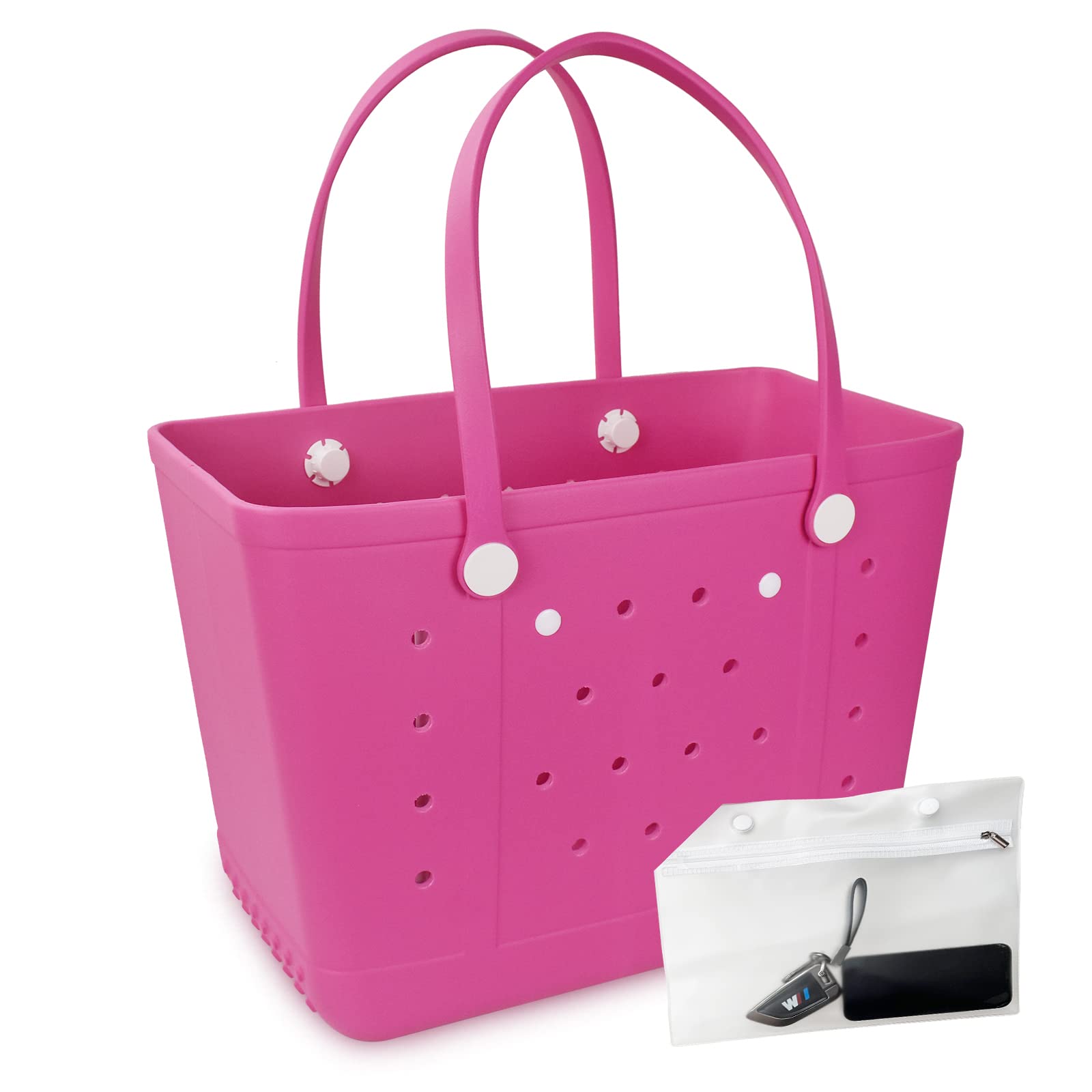 Dvopfa Beach Bag, Rubber Tote Bag, Waterproof Sandproof Washable Tote for Boat Pool Sports Gym Beach Travel