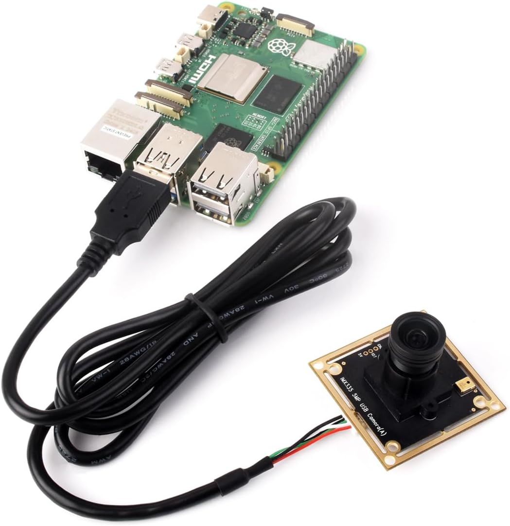 waveshare IMX335 Sensor 5MP USB Camera Large Aperture F1.08 30FPS 2K Manually Focusing Video Recording Plug-and-Play No Driver Required