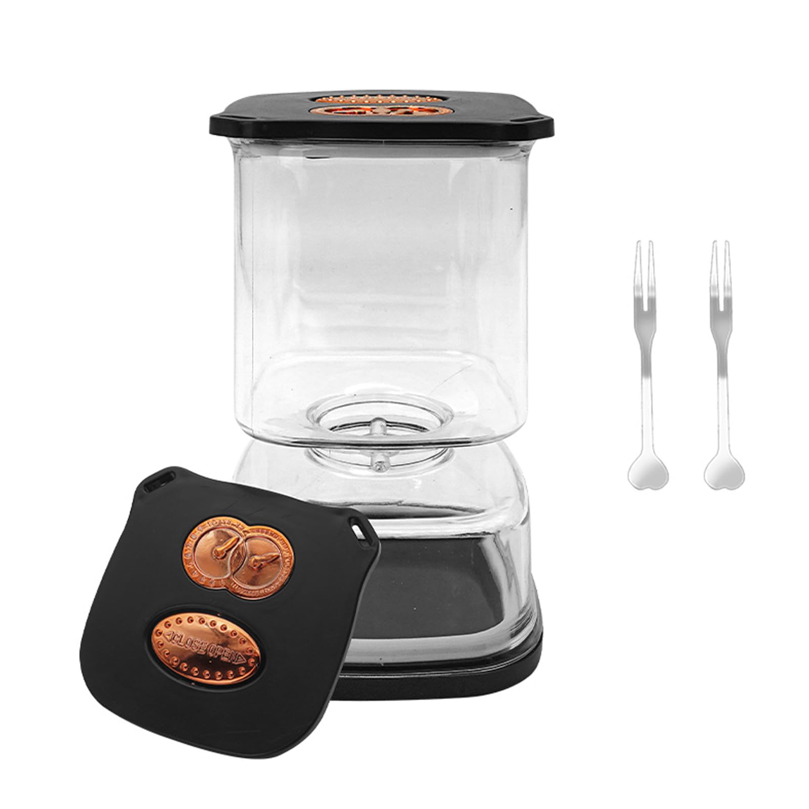 LUCKGONI Square Pickle Jar with Airtights Seal for Food Preservation Space Saving Juices Separator with Leakproof Lid