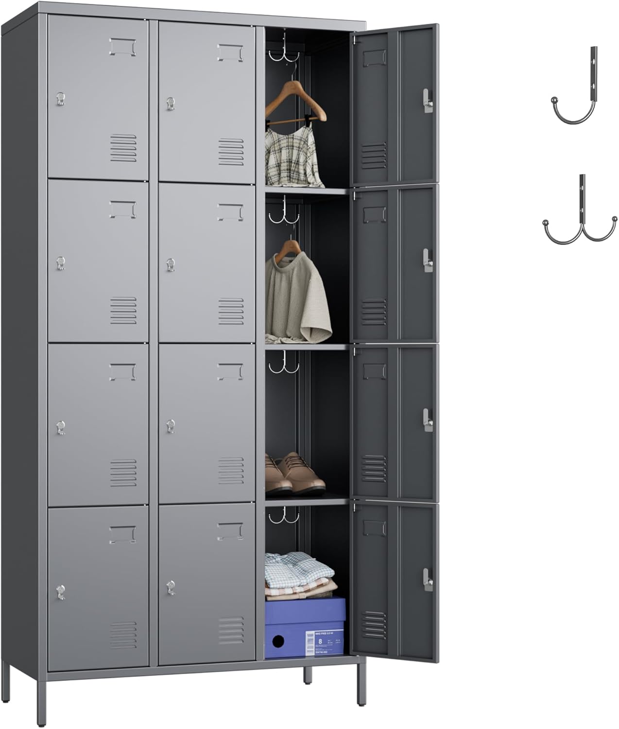12-Doors Employee Locker, 72" H Metal Storage Locker