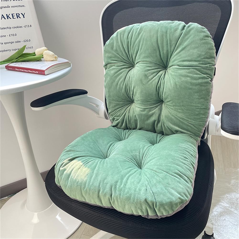LYFJMUS 17x17 inch Office Chair Cushion for Back and Butt Desk Chair Cushion with Back Support for Office Dining Game Outdoor Chair Cushions (Green)
