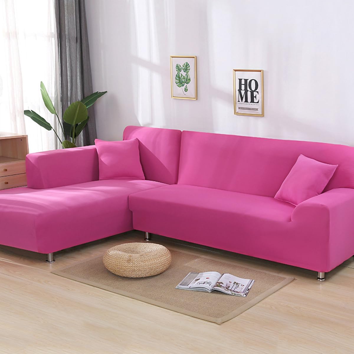 L Shaped Sofa Covers 2pcs Sectional Sofa Slipcovers All-Inclusive Super Stretch Couch Covers Set Furniture Protector (Royal Blue,2+4 seat)