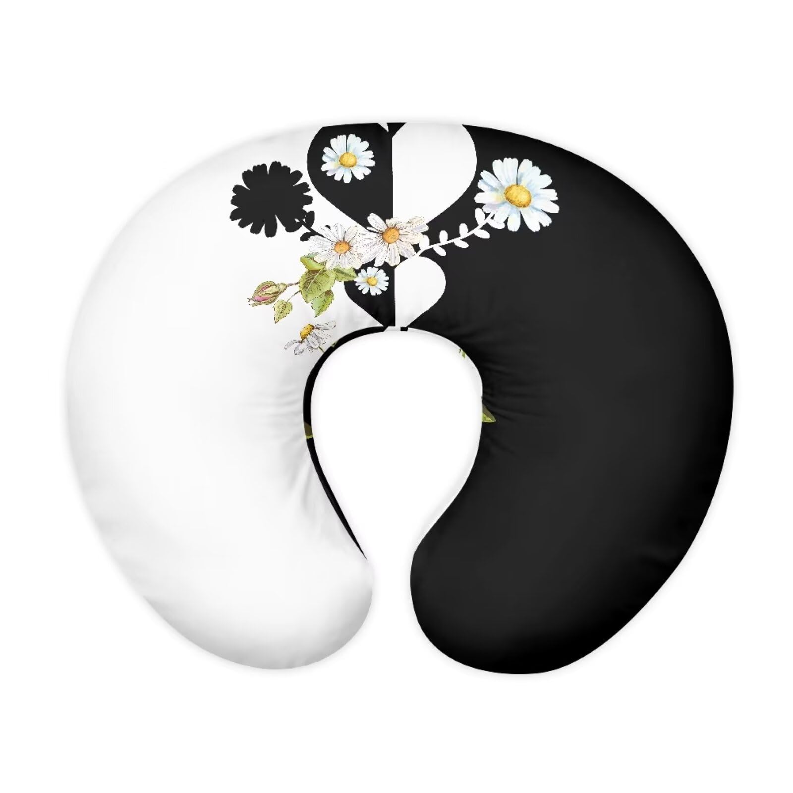 Suhoaziia Daisy Heart Ultra Soft Comfortable Baby Nursing Pillowcase with Hidden Zipper Skin-Friendly Machine Washable Pillow Support Cover for Bottle and Breastfeeding, Easy to Remove