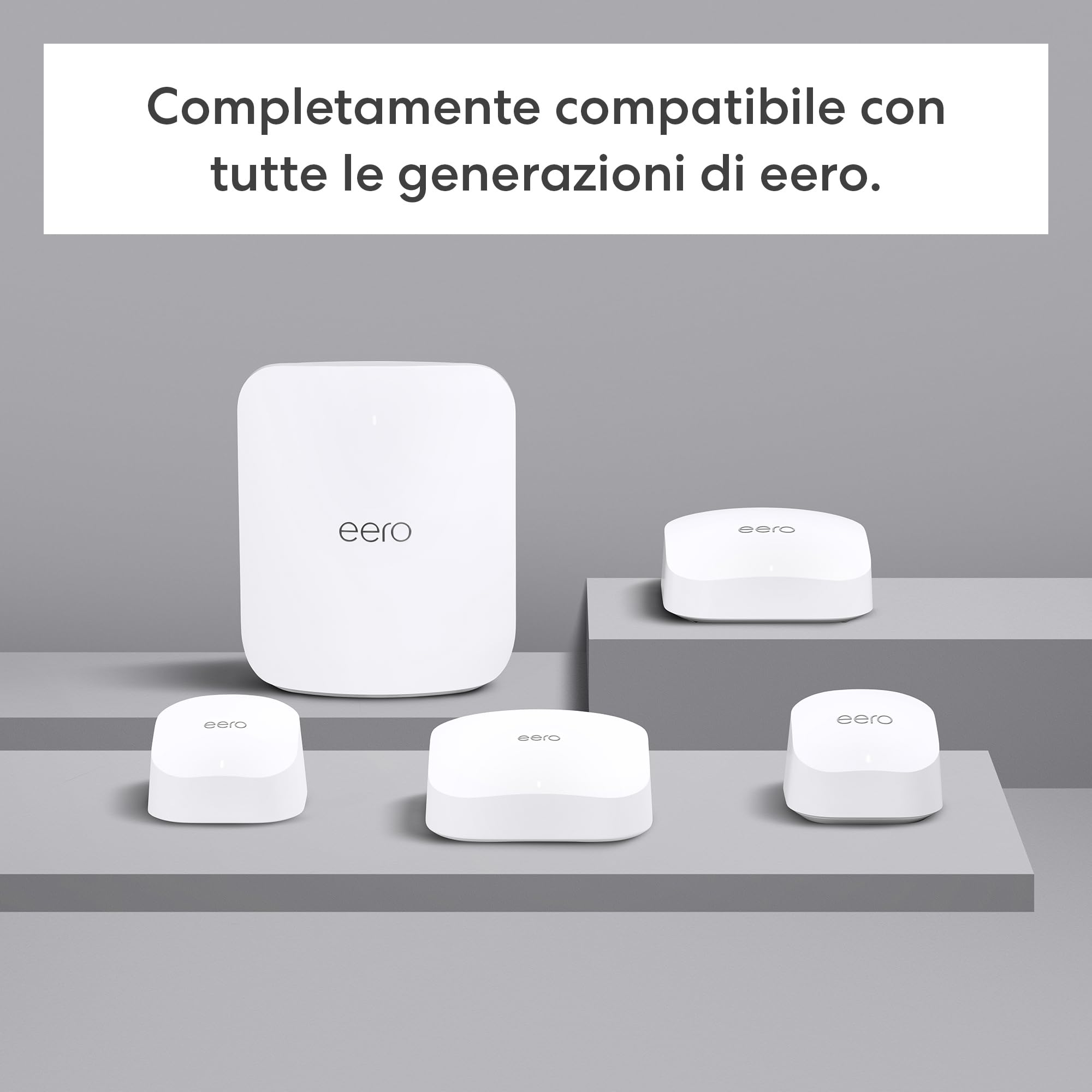 Router Wi-Fi 7 mesh dual-band Amazon eero 7 (modello più recente) - Supporta connessioni Internet fino a 2,5 Gbps, copertura fino a 560 m², confezione da 3
