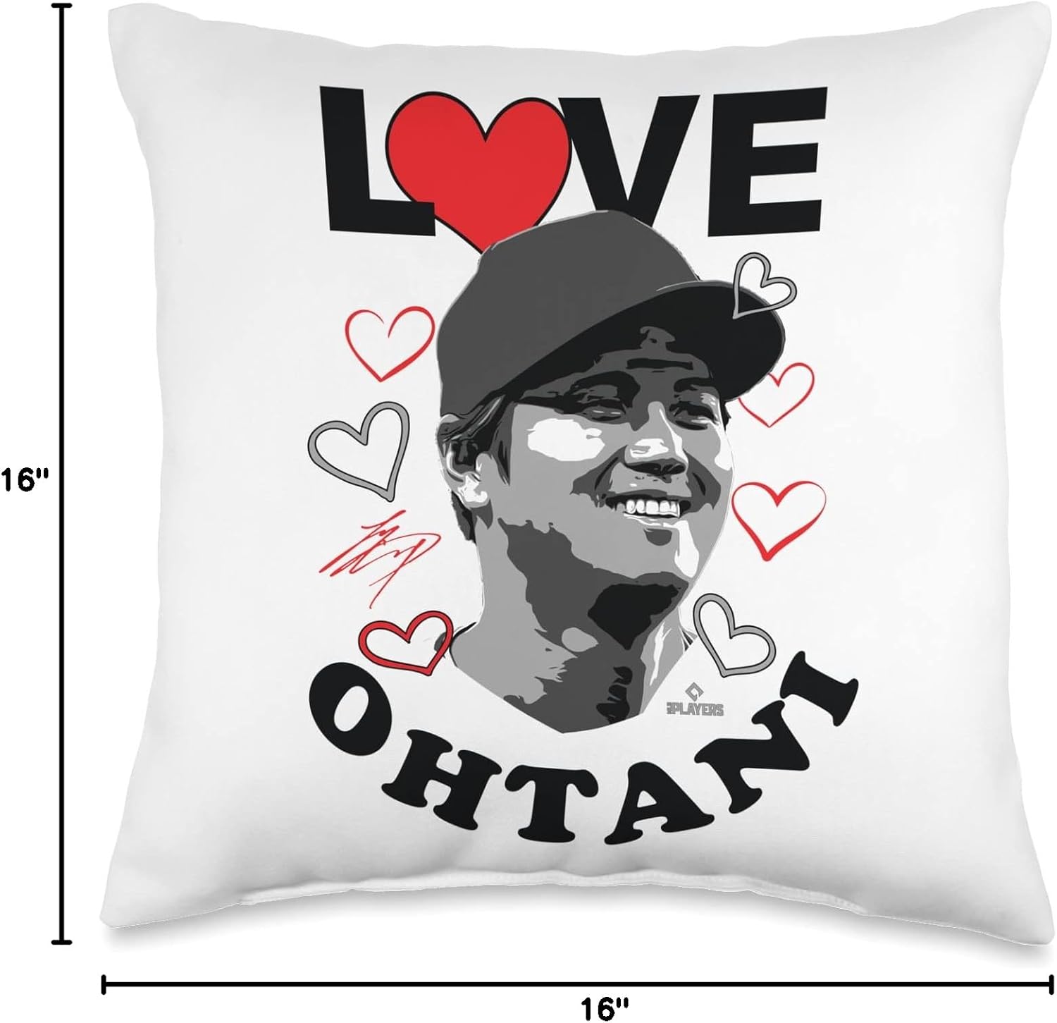 Love Shohei Ohtani Valentine Los Angeles Baseball MLBPA Throw Pillow