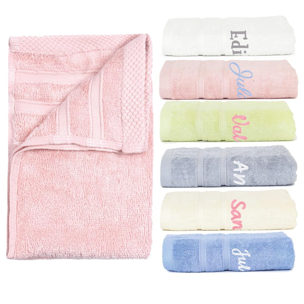 Serviette personnalisée prénom 600gr/m2 bambou coton extra moelleux