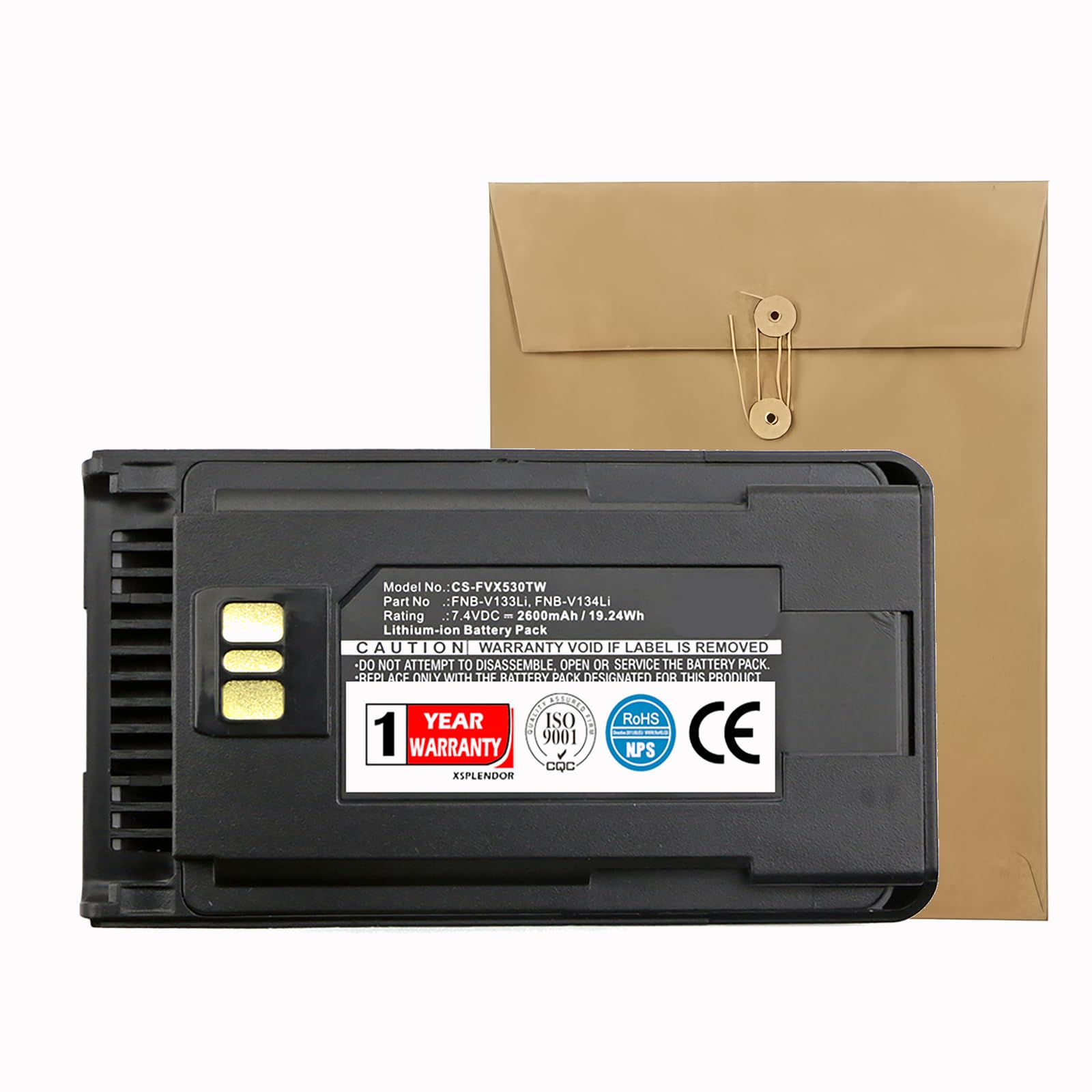 XSPLENDOR Replacement Battery for Vertex EVX-231 EVX-261 EVX-530 EVX-531 EVX-534 EVX-539 VX-260 VX-261 VX-451 VX-454 VX-456 VX-459 PN AAJ67X001 AAJ68X001 FNB-V133Li FNB-V134Li FNB-V138Li