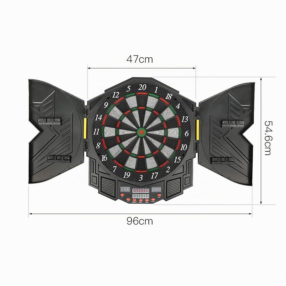 Jeu de Fléchettes Électronique avec Écran LED,12 Fléchettes, 27Jeux et 216 Variantes,pour Jusqu'à 16 Joueurs Cible Electronique