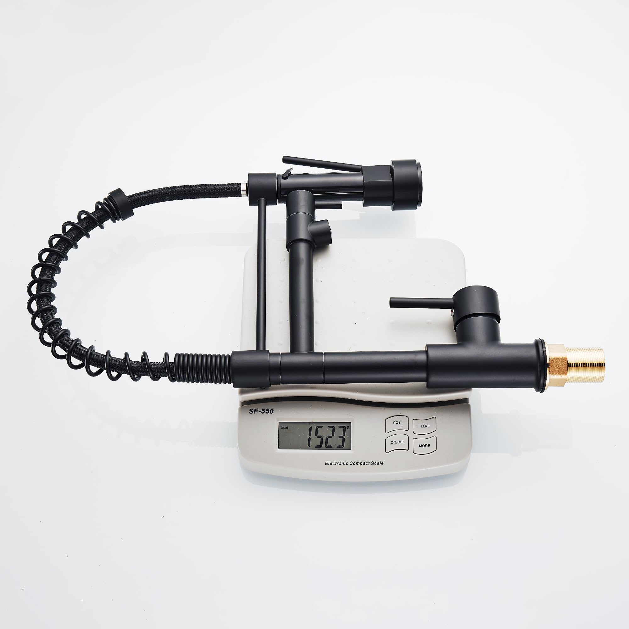 Grifo de cocina con rociador extraíble de arco alto, grifo de cocina de una sola manija con resorte, grifo de fregadero de cocina mate negro
