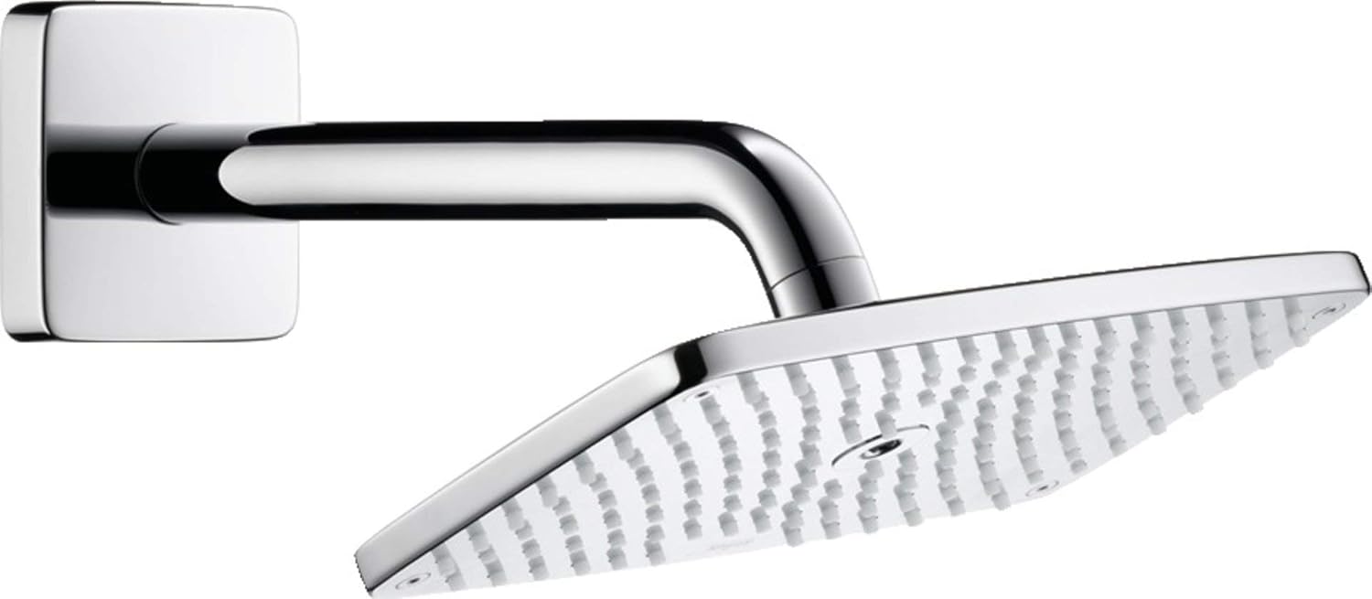 Hansgrohe 27375000 Raindance E 240 Water-Saving Overhead Shower Arm, 1 Spray, 9 l/min, Chrome, Silver, 24 x 16 cm