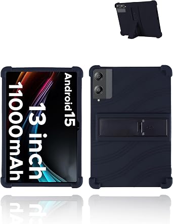 for DOOGEE Tab E3 Pro Android Tablet,13" 2.5K Ultra Clear Display Tablet Model Case,Soft Silicone Adjustable Stand Cover Lightweight Kids Friendly,Black.