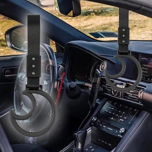 Miniatura 2 de Q1-TECH, Anillo JDM Tsurikawa japonés para metro, tren, autobús, auto, agarradera en forma de luna, correa de mano, anillos de advertencia para