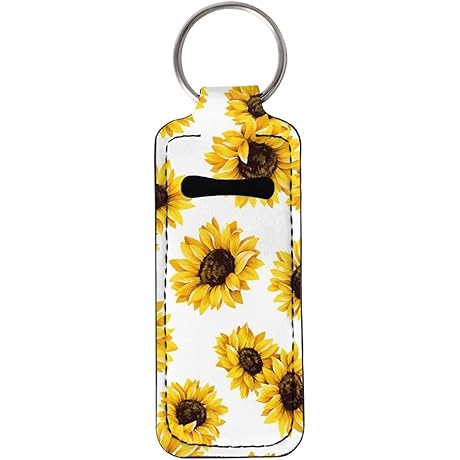 Keychain Chapstick Holder Sunflower
