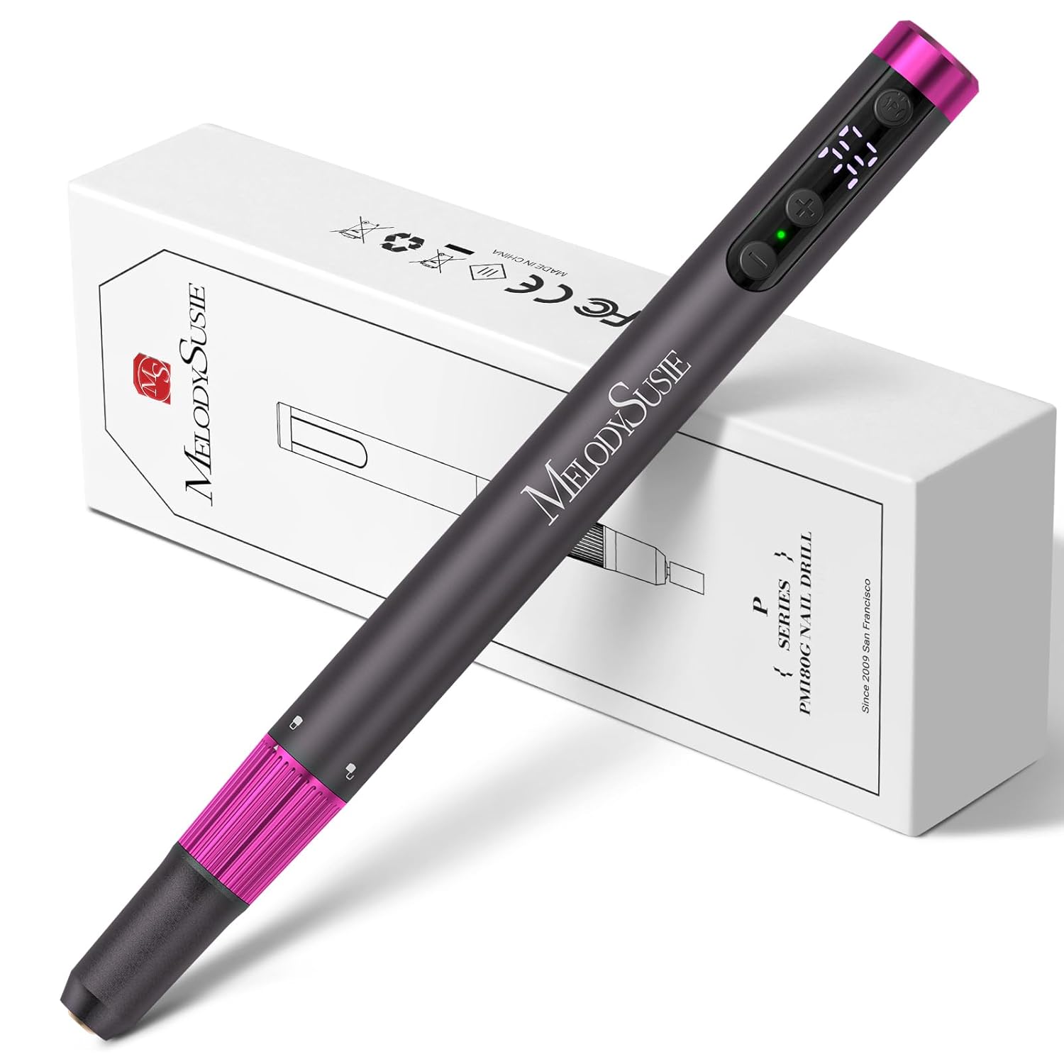 MelodySusie Portable Electric Nail Drill, PM180G Cordless Electric File 30,000 RPM, Rechargeable Nail Efile Tool for Women, Professional Manicure Pedicure Nail EFile with Bits Sanding Bands, Gray MelodySusie Portable Electric Nail Drill, PM180G Cordless Electric File 30,000 RPM, Rechargeable Nail Efile Tool for Women, Professional Manicure Pedicure Nail EFile with Bits Sanding Bands, Gray