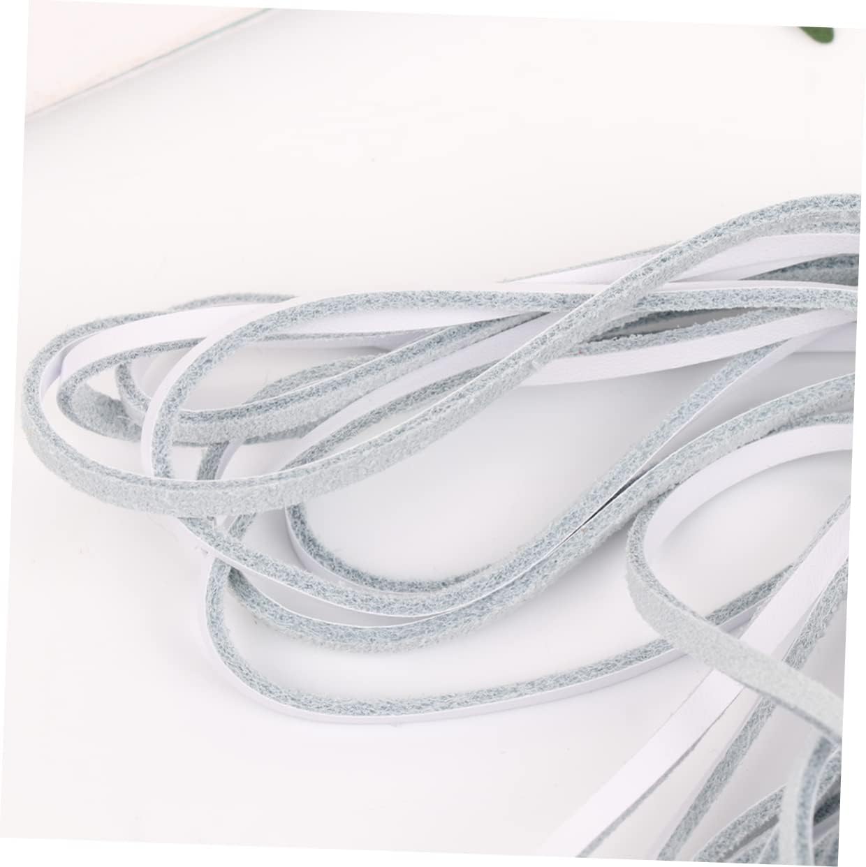 TEHAUX 3pcs Leather Cord Meters Flat Jewelry Making Rope for Bracelets Necklaces Accessory for Craft Projects Flexible White Leather String