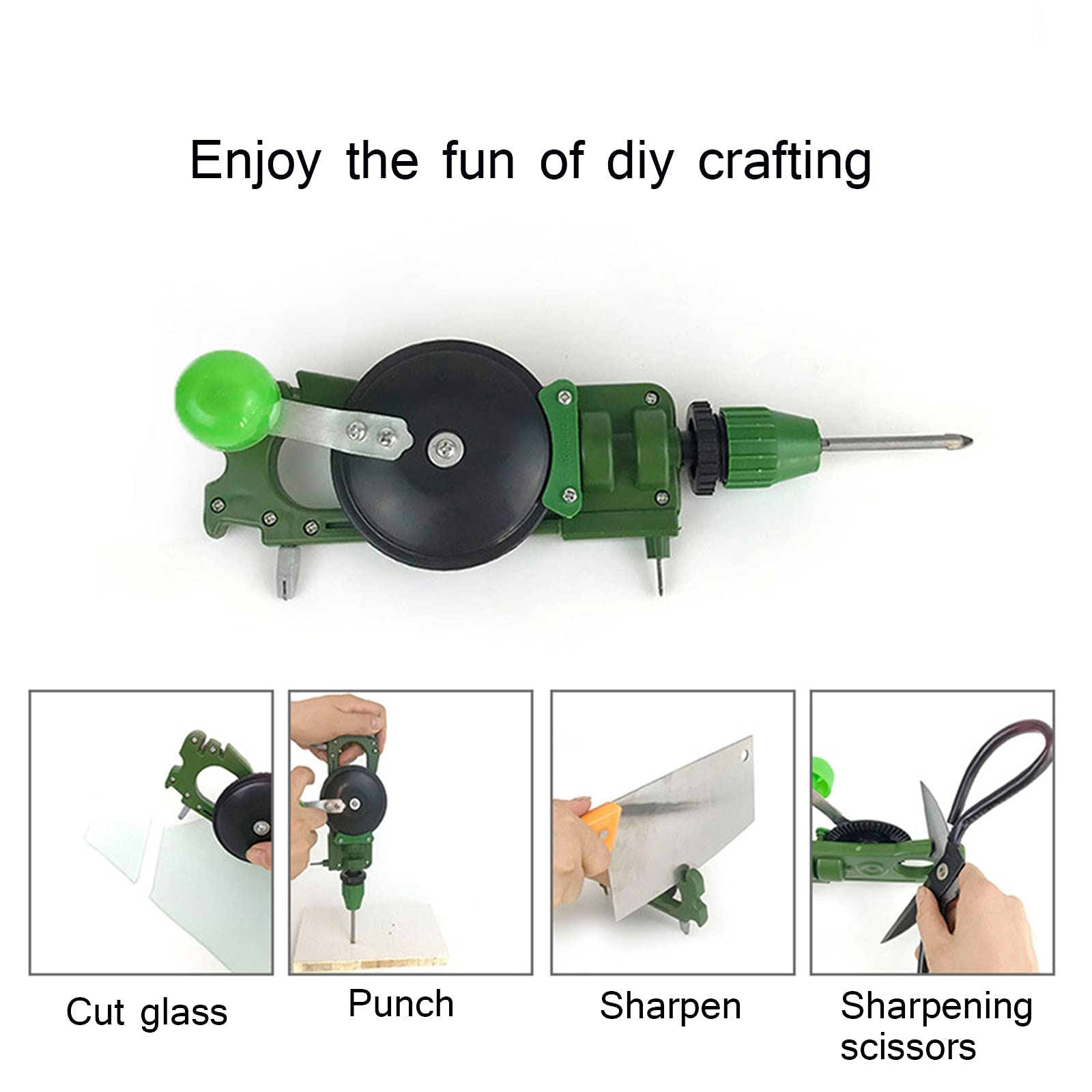 Trapano manuale a manovella trapano di precisione Mandrini Trapano a mano per legno Plastica Acrilico Circuit Board Punzonatura taglierina multifunzione, temperamatite