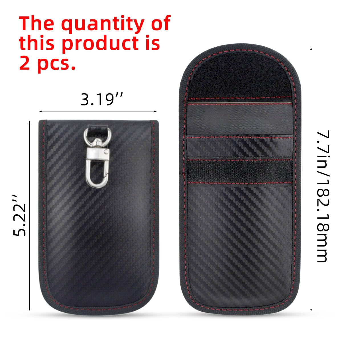 Faraday Autoschlüssel-Schutztasche, RFID-Signalblockierung, Karbonfaser, Diebstahlschutz, Anti-Hacking-Hülle, Blocker, RFID-Schlüsseltasche, Faraday-Käfigschutz, 2 Stück
