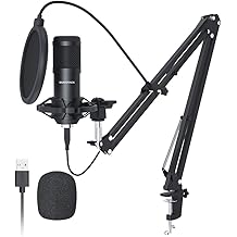 SUDOTACK USB Condenser Podcast Microphone for PC: Studio Microphone Kit with 192KHz/24bit Professional Sound Chipset Cardioid for Recording, Streaming, Gaming, Voice-Over, YouTube, Twitch (ST-800)