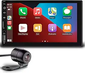 Multimídia 7" Polegadas CarPlay/AndroidAuto Apps Gps Spotify + Câmera de Ré Colorida Universal Preta