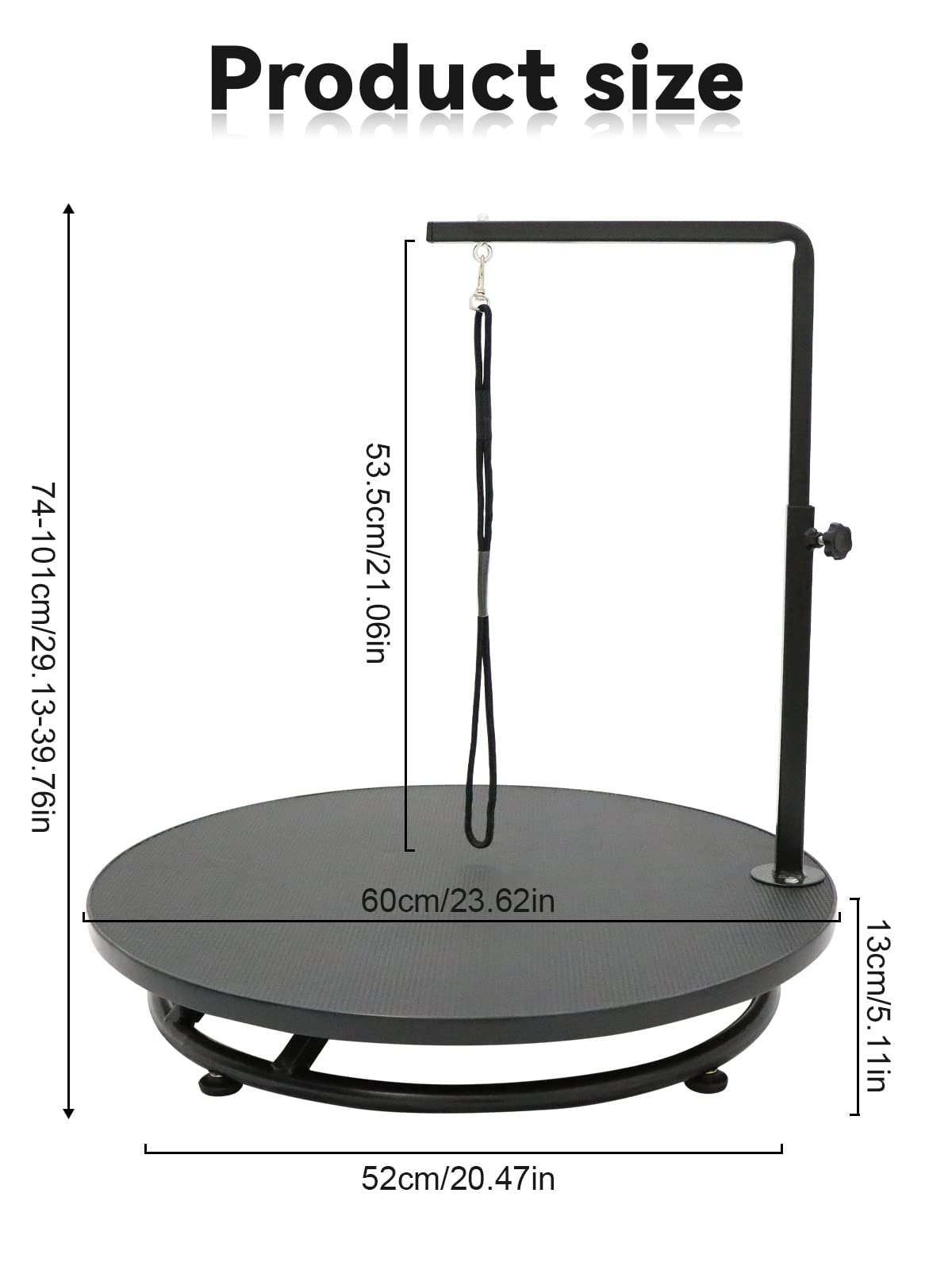 Kalolary Mesa de aseo para mascotas de 24 pulgadas con lazo, mesa de aseo para perros giratorios de 360 ° de altura ajustable para perros pequeños, estación de mesa de spa para mascotas en casa