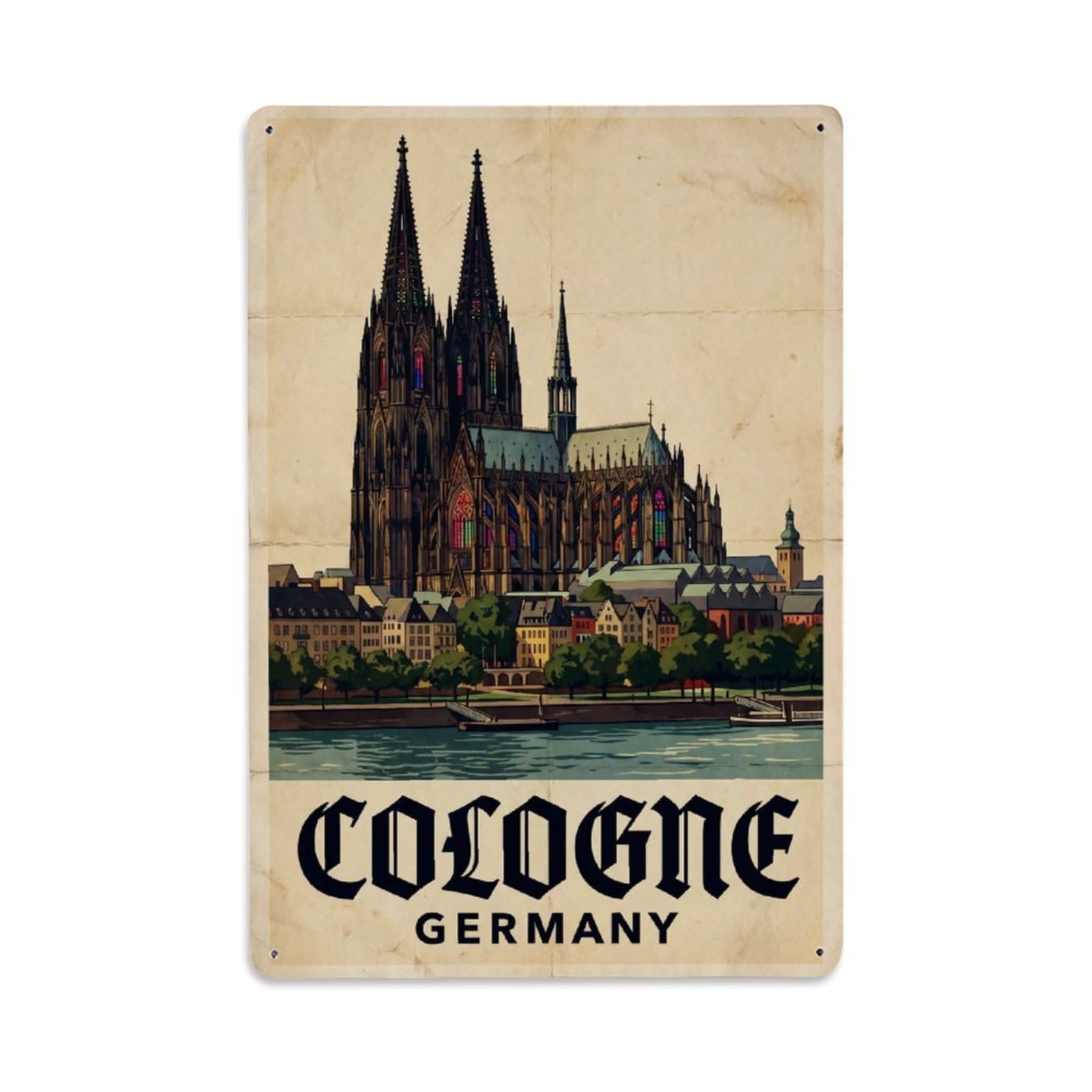 Retro Germany Cologne Travel Metal Tin Sign