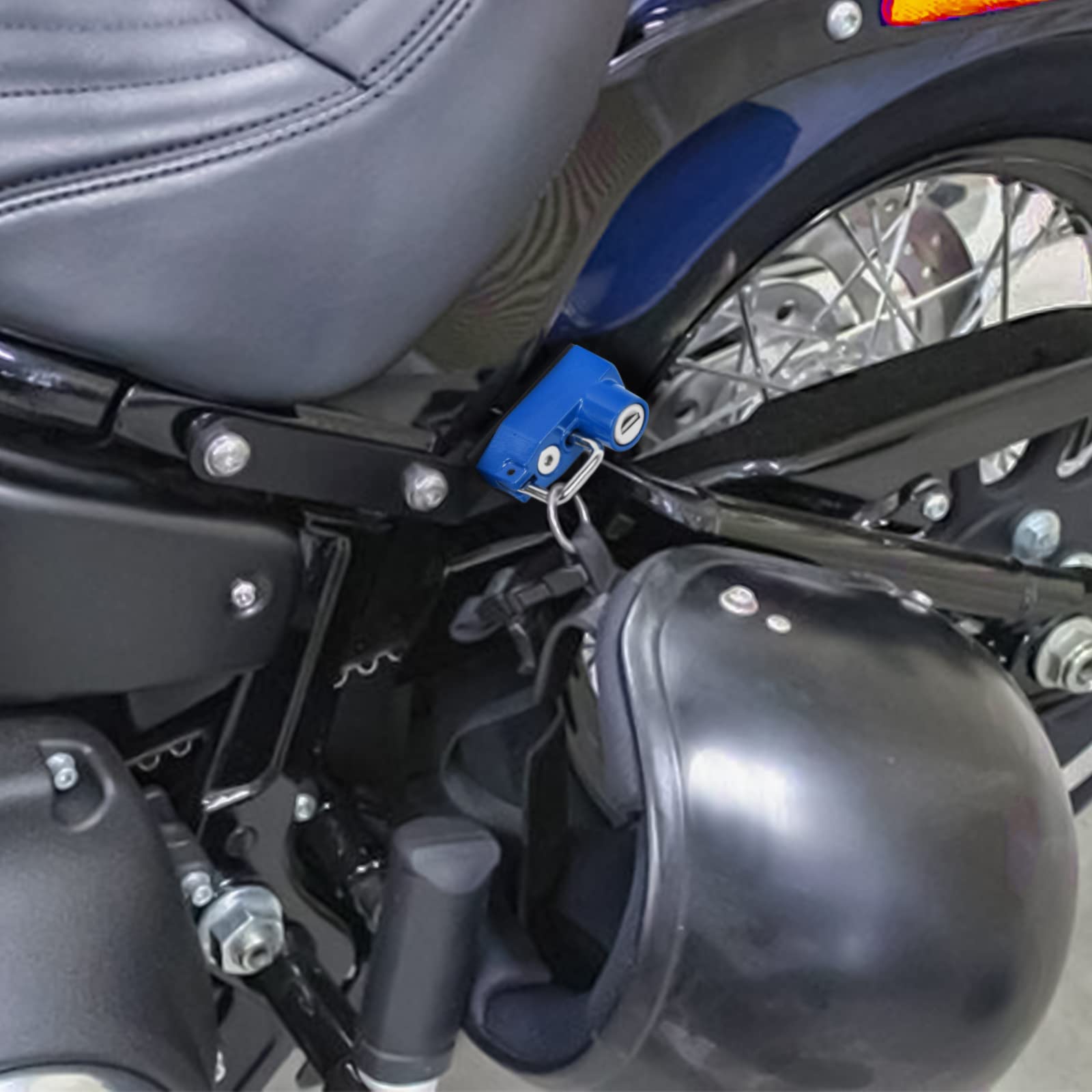 GUAIMI Helmet Lock Motorcycle Anti-Theft Helmet Security Lock for Harley Breakout (FXBR) 2018-2022 Street Bob (FXBB) 2018-2022 -Blue