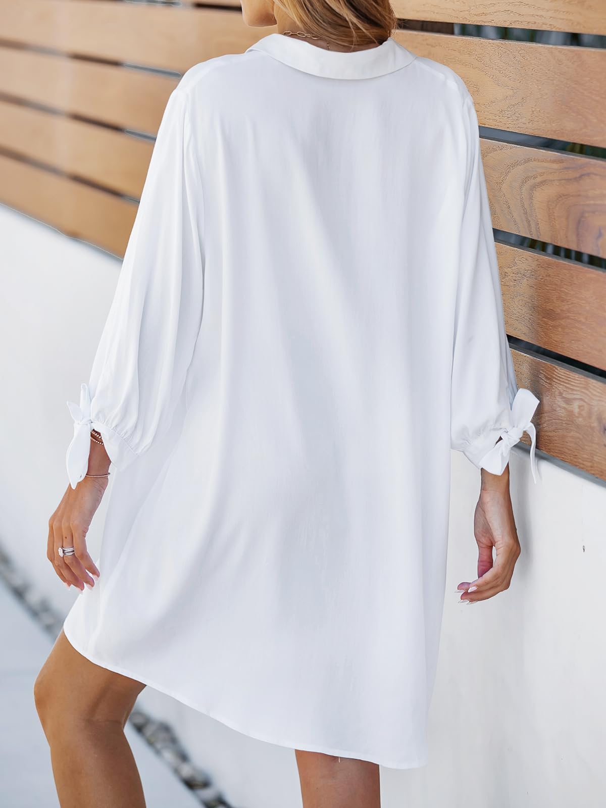 CUPSHE femmes Robe chemise boutonnée fleurie à manches longues